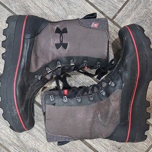Under Armour Black and Gray Lace-Up Boots